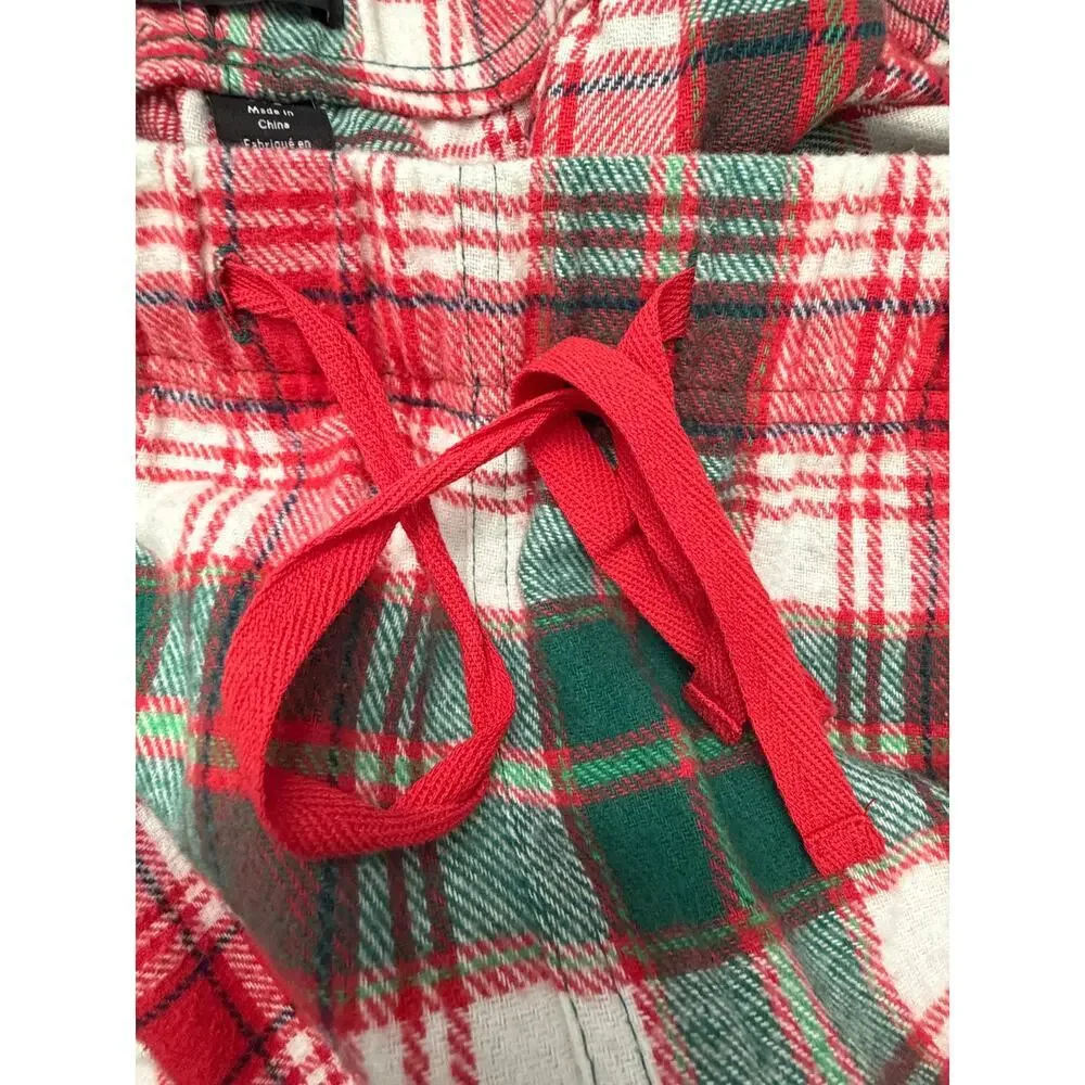 Nordstrom Men’s Flannel Plaid Red White Green‎ Pajama Pants size 2XL XXL NWOT